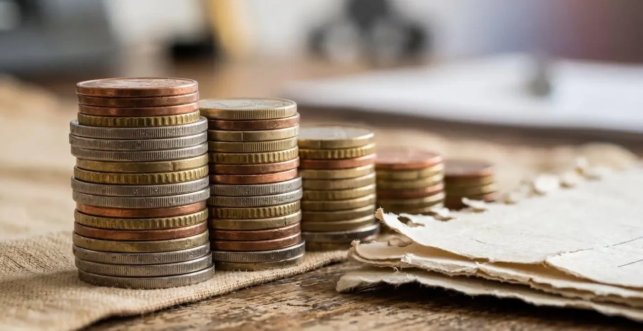 Visualisation du calcul au prorata temporis avec calendrier et pièces de monnaie
