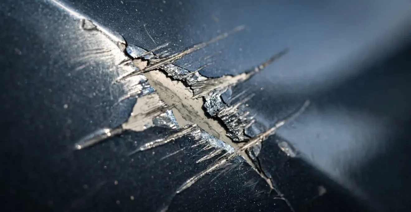 Évaluation des dégâts sur une voiture vandalisée avec rayures